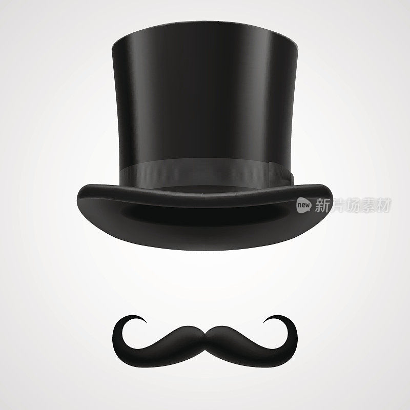 留着小胡子，戴着烟囱帽的维多利亚式绅士