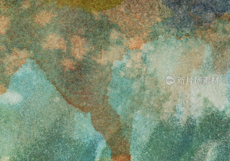 手绘纹理背景与棕色和蓝色