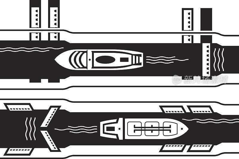 游船和工业船只通过水渠