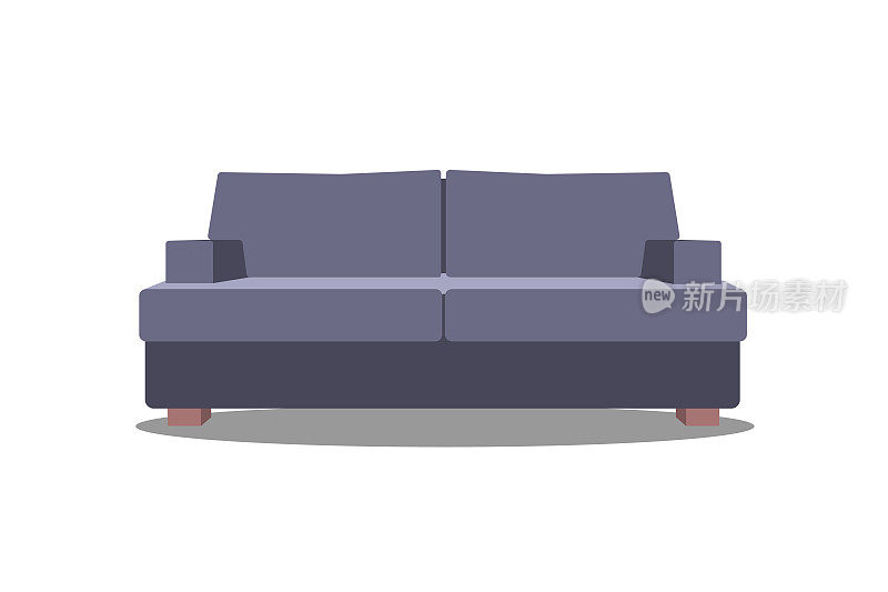 沙发为现代客厅接待或休息室单对象写实设计矢量插图