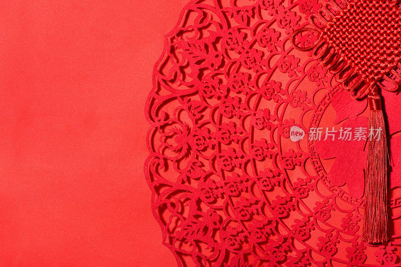 背景材料为中国新年，红色节日背景。
