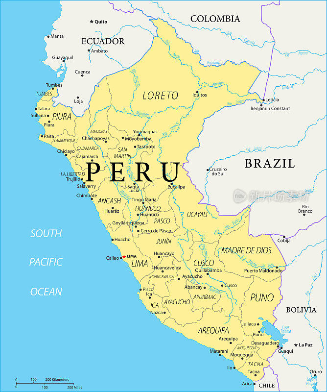 地图的秘鲁-矢量