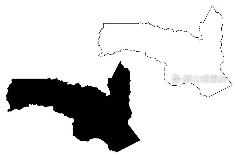 僧伽部(刚果共和国、刚果布拉柴维尔、刚果共和国、RotC)地图矢量图，草稿僧伽地图