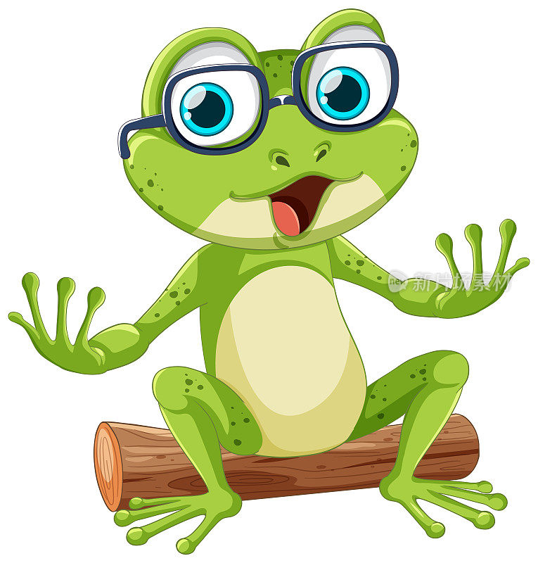 戴眼镜的绿青蛙