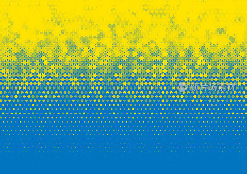 蓝色和黄色抽象星星乌克兰国旗背景