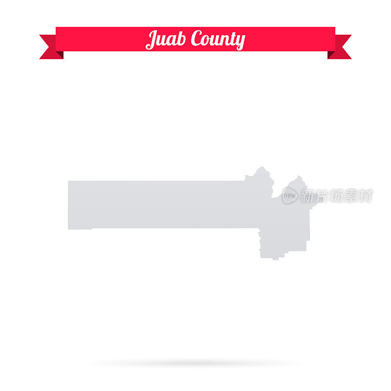 犹他州的Juab县。白底红旗地图