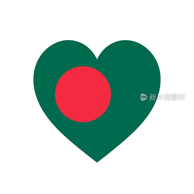 孟加拉国心旗。向量