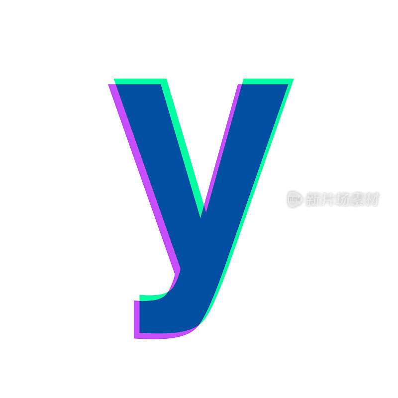 字母y.图标与两种颜色叠加在白色背景上