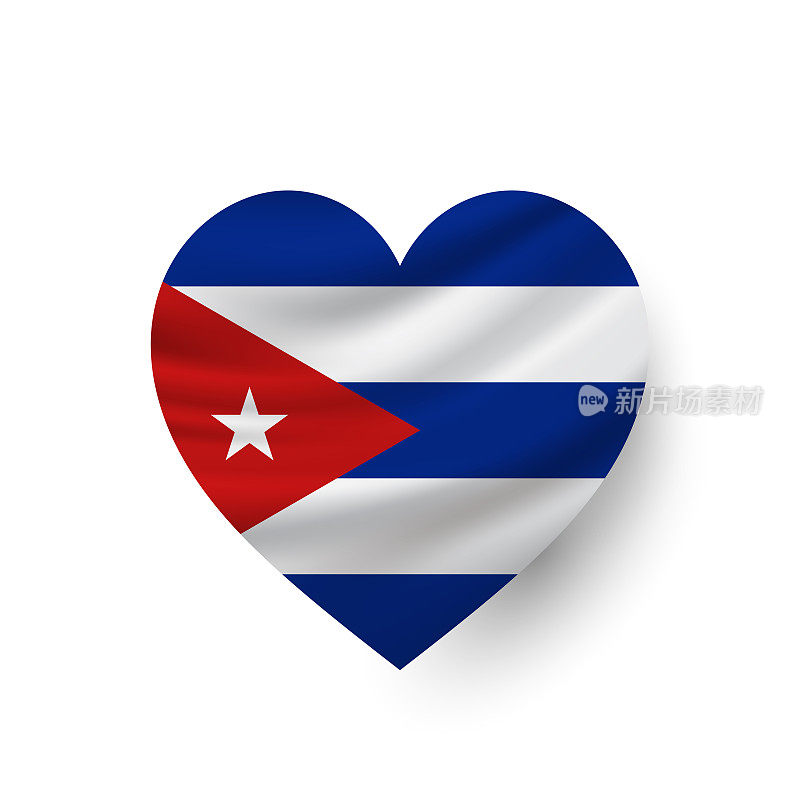 古巴心形旗。向量