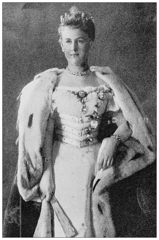 来自英国杂志的古董图片:荷兰女王威廉敏娜