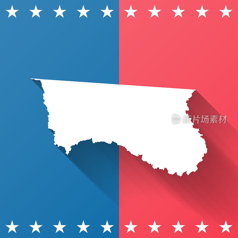汉密尔顿县，佛罗里达州。地图在蓝色和红色的背景