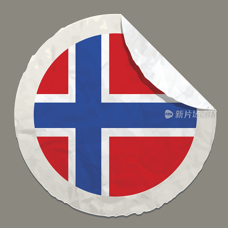 挪威国旗上的纸标签