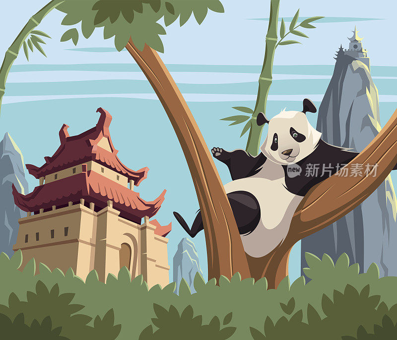 中国古代的树上有熊猫