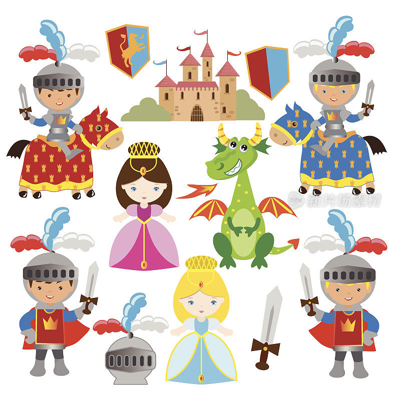 中世纪插图的选择，包括龙