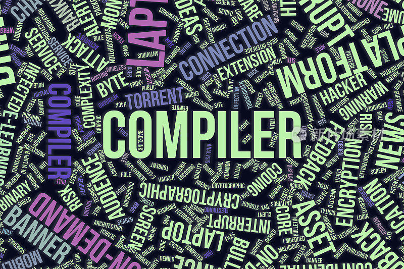 编译器，概念词云业务，信息技术或IT。