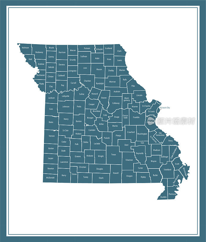 密苏里县地图可打印