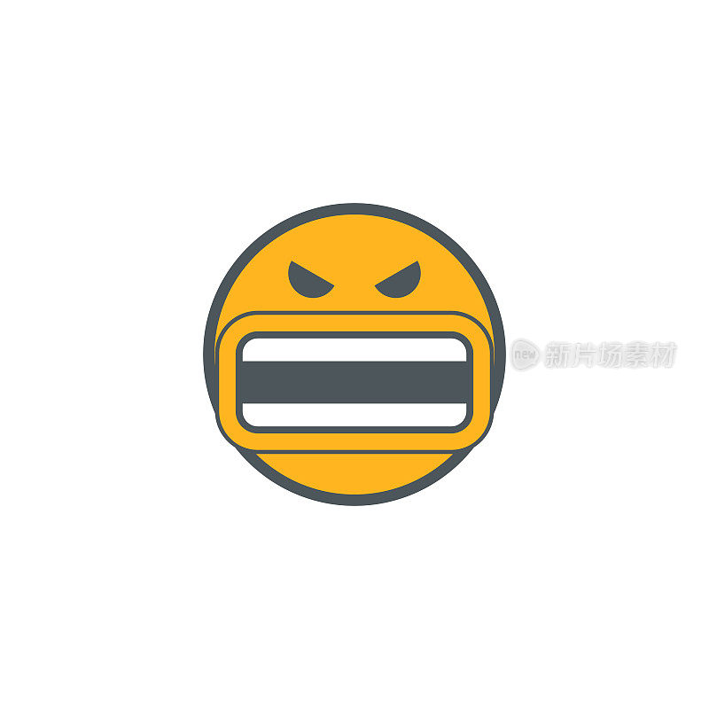 可爱的表情，愤怒的脸图标