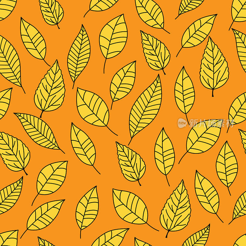 叶面无缝图案。