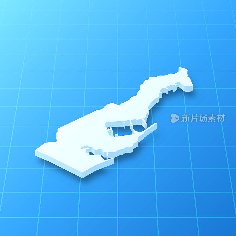 摩纳哥3D地图上的蓝色背景