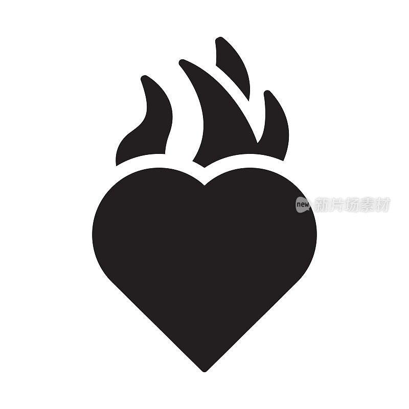 激情图标，矢量符号插图。