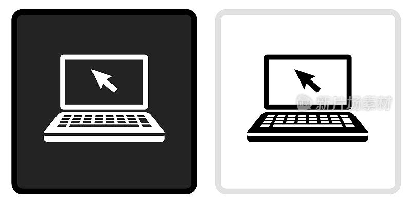 笔记本电脑图标上的黑色按钮与白色翻转