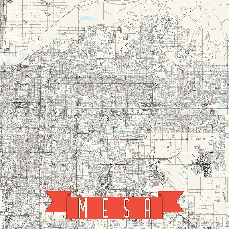 Mesa，亚利桑那州矢量地图
