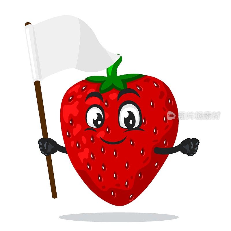 矢量插图草莓吉祥物或字符