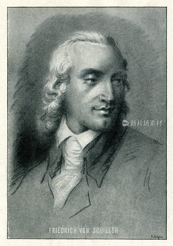 德国哲学家弗里德里希・席勒1804年的肖像画