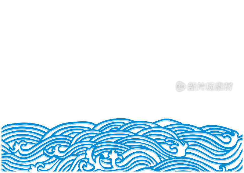 日式波浪水背景