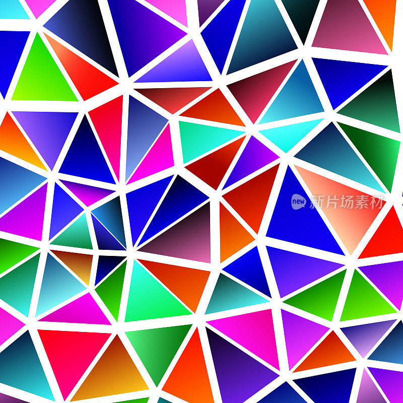 多边形彩虹马赛克背景。抽象低多边形矢量插图。三角形图案在半色调风格。模板几何商业设计与三角形的海报，旗帜，卡片，传单