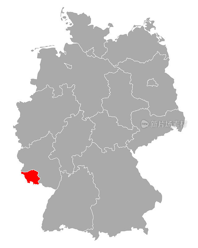 德国萨尔州地图
