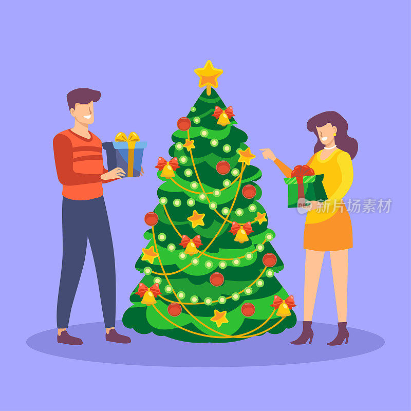 圣诞树和礼物
