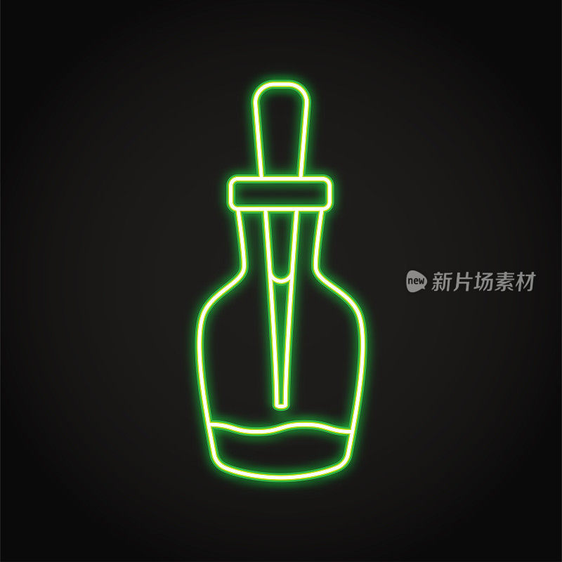 玻璃滴管瓶霓虹灯图标