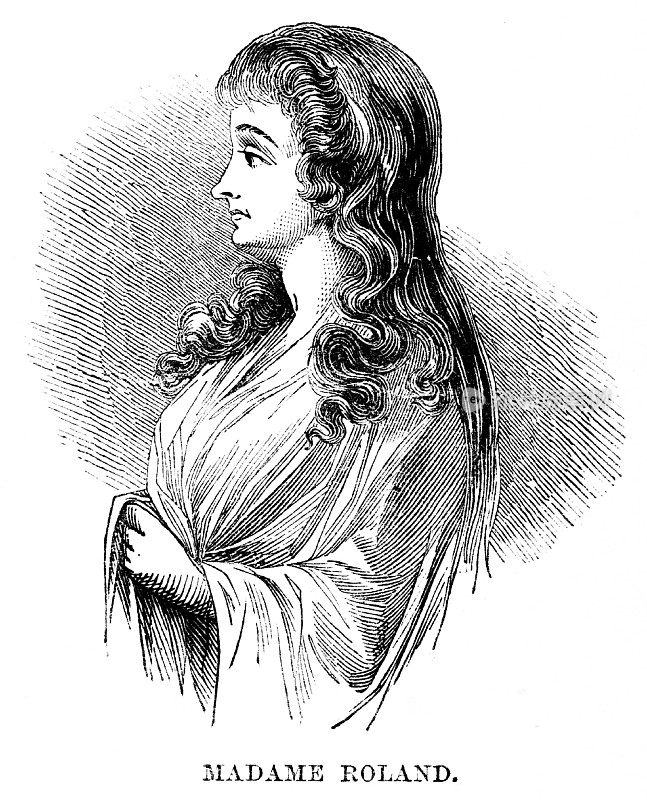 罗兰夫人，法国革命家和作家，肖像;18世纪法国历史