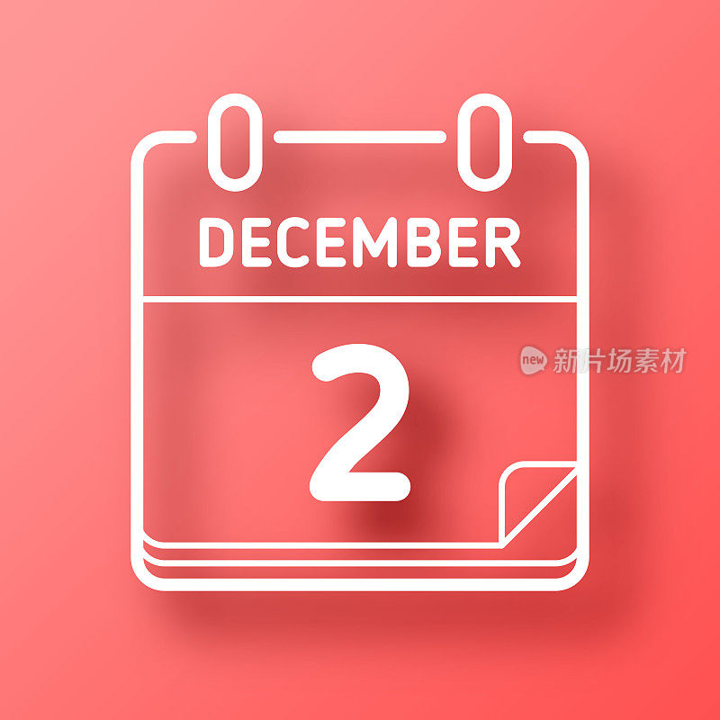 12月2日。图标在红色背景与阴影