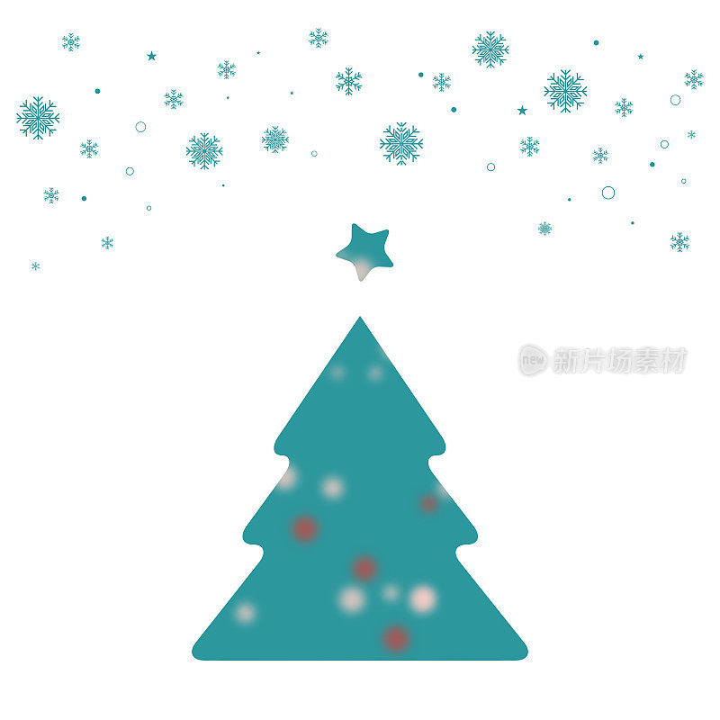 新年快乐。抽象圣诞矢量插图。松树。圣诞树。设计贺卡，徽章，邀请，日历等矢量股票插图