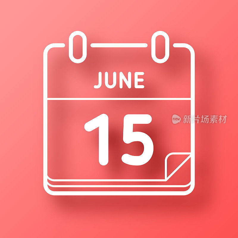 6月15日。图标在红色背景与阴影