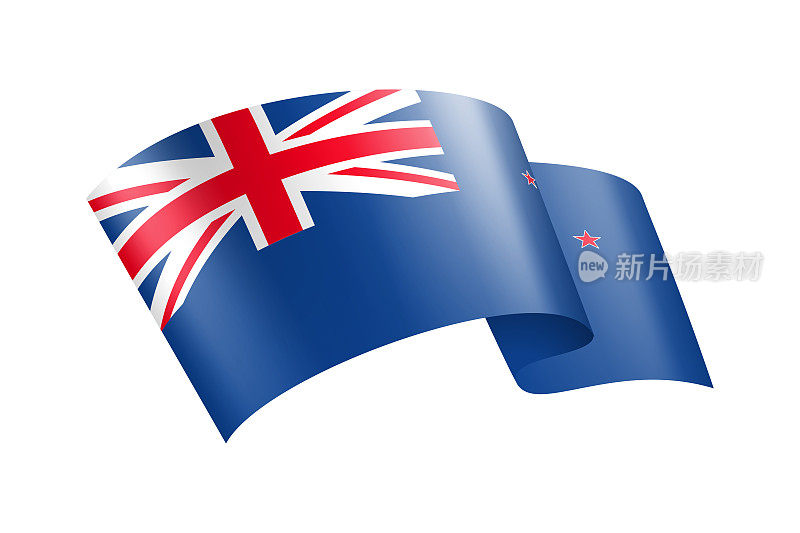 新西兰国旗丝带。新西兰国旗。矢量股票插图