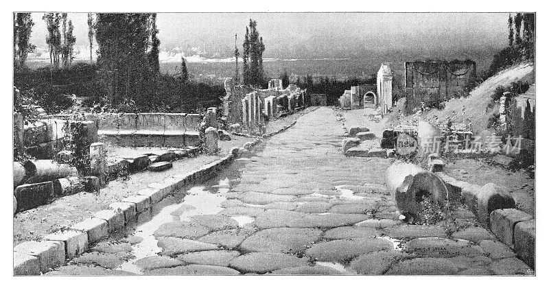 1899年意大利庞贝的坟墓街