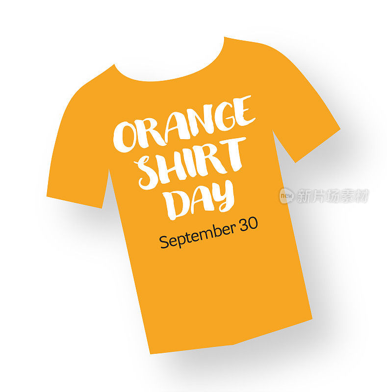 白色背景的橙色衬衫日九月设计海报