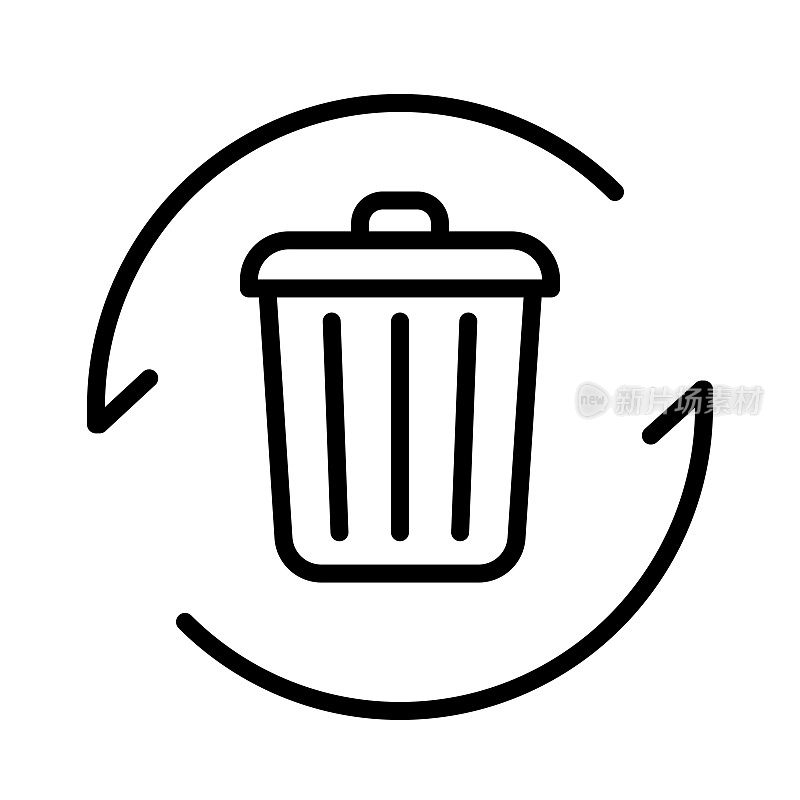 废物管理单线图标