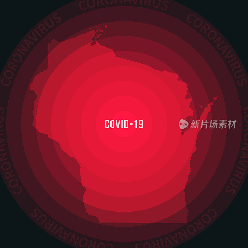 威斯康星州COVID-19传播地图。冠状病毒爆发