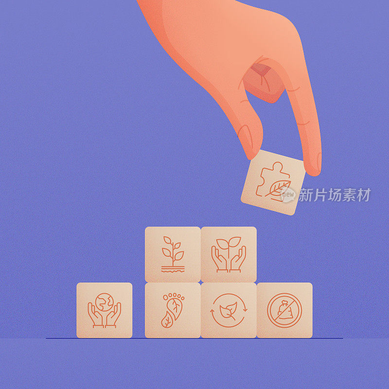 绿色能源，生态概念矢量插图。