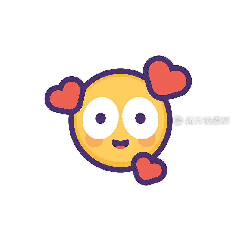 Emoticon设计元素平面色彩轮廓线