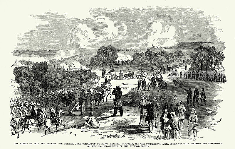 1861年7月21日，联邦和联邦军队之间的布尔朗战役