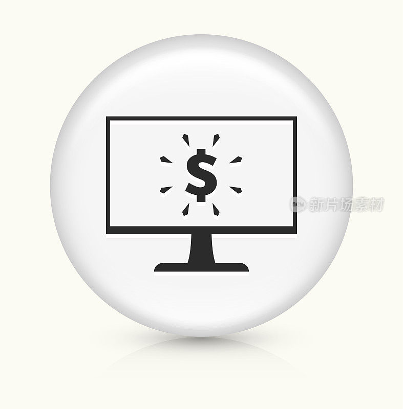 电脑显示器与美元符号图标
