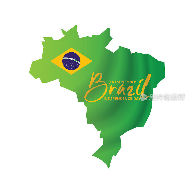 巴西独立日贺卡。股票插图
