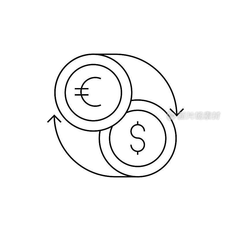 货币兑换线路图标
