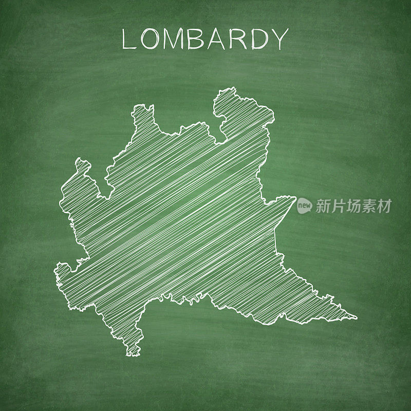 伦巴第地图画在黑板上-黑板