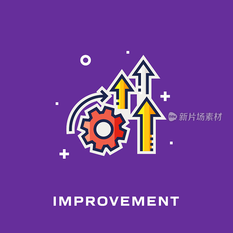 改善平面线图标，轮廓向量符号插图。